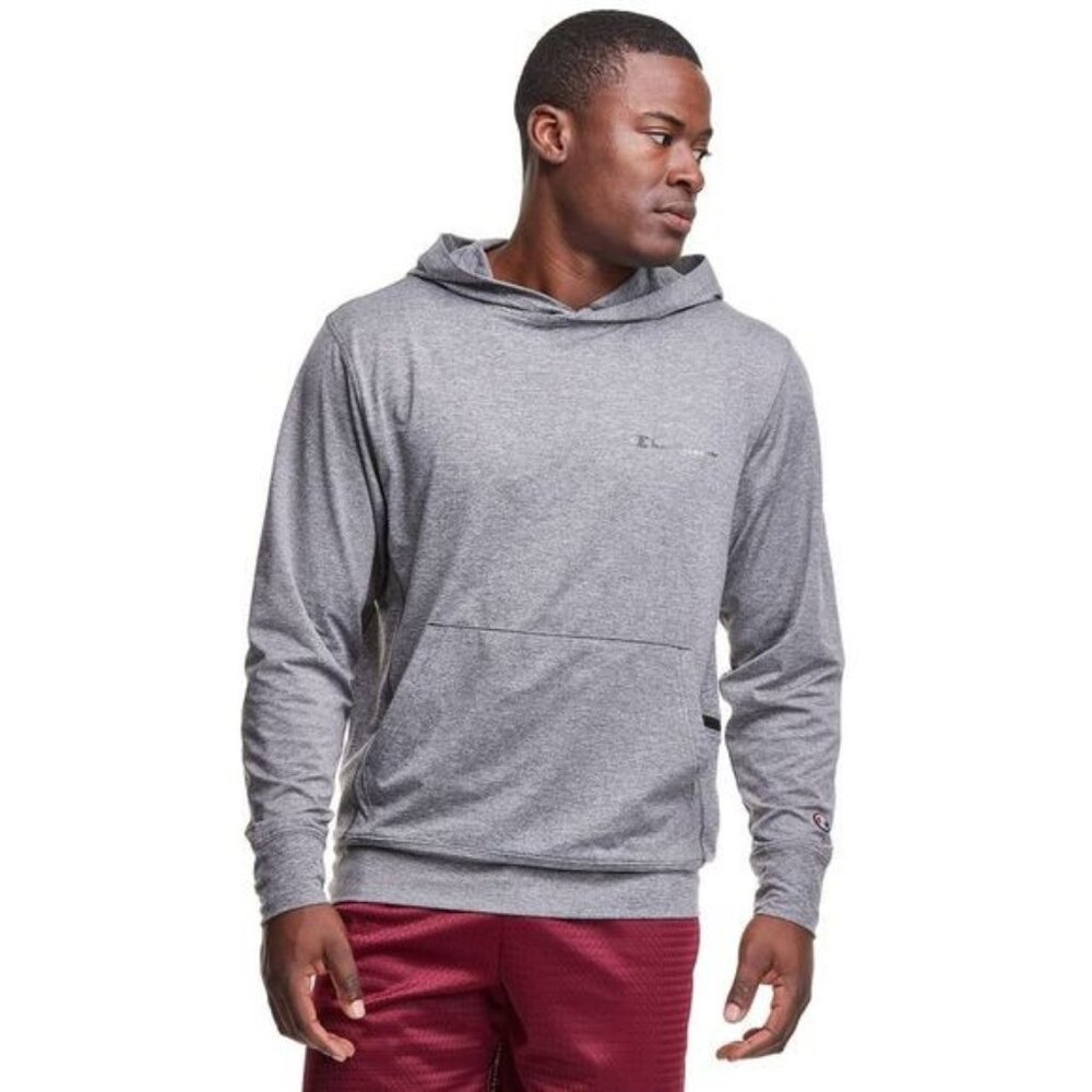 Champion Gray Heathered City Sport Moisture Wicking Hoodie Men's Medium NWT